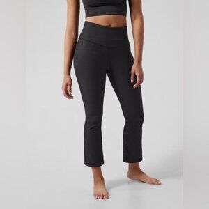 Athleta Rib Crop Flare Black Pants — Size M